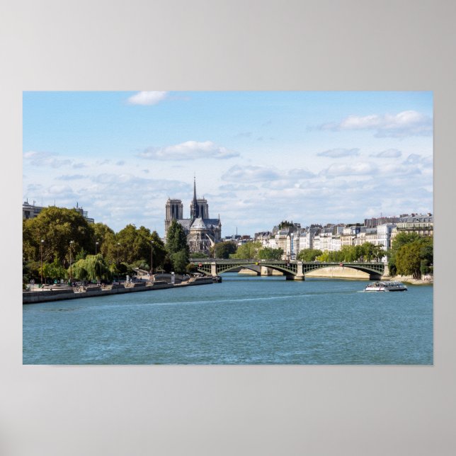 Poster Notre Dame de Paris e rio Sena - França (Frente)