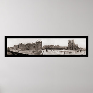Poster Notre Dame in Paris Photo 1909