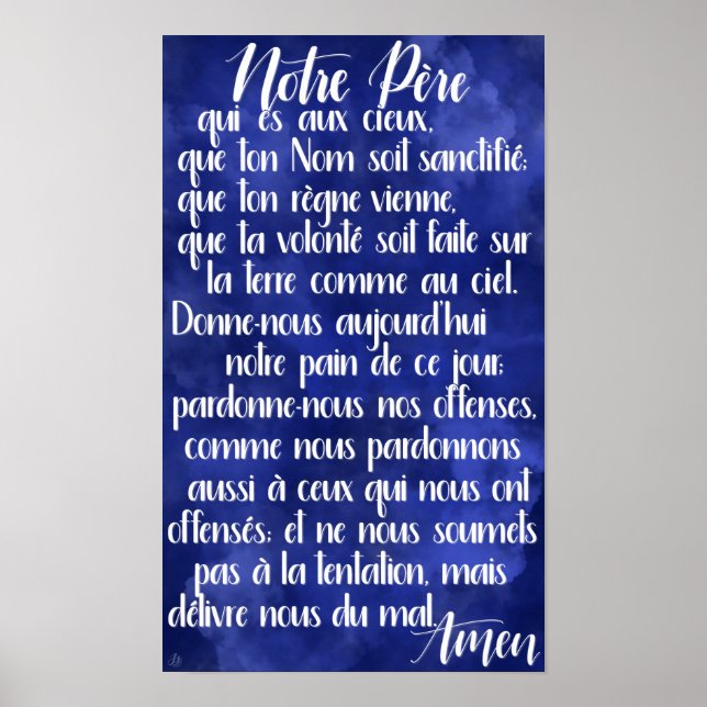 Poster Notre Père (A oração do Senhor em francês) (Frente)