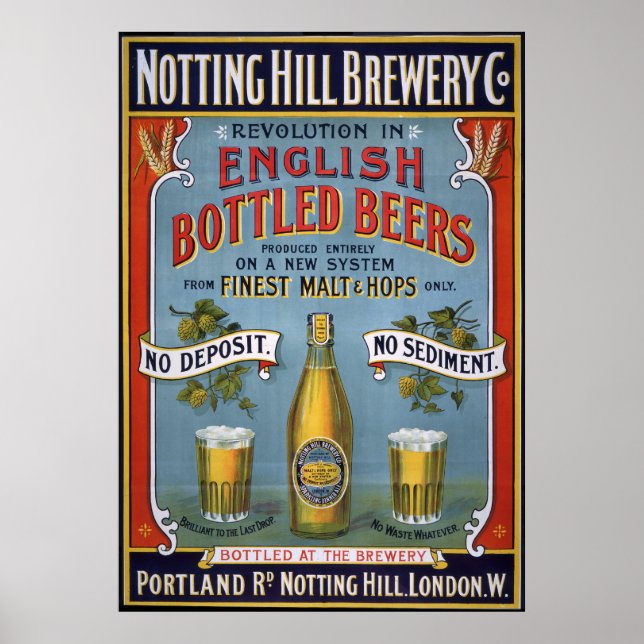 Pôster Notting Hill Brewery Co, 1899 (Frente)
