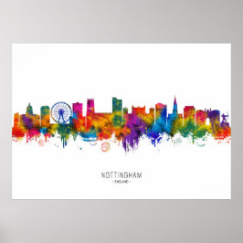 Poster Nottingham England Skyline