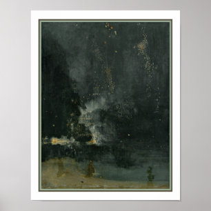 Poster Noturna em preto e Dourado: O Foguete Caindo