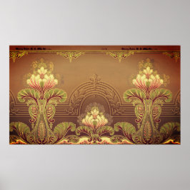 Poster Nouveau floral vitoriano frieze elegante