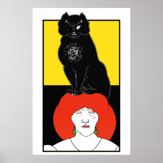 Poster Nouveau Nouveau Beardsley Black Gótico Amarelo