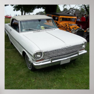 Poster nova 1963 chevy branca com opinião dianteira do