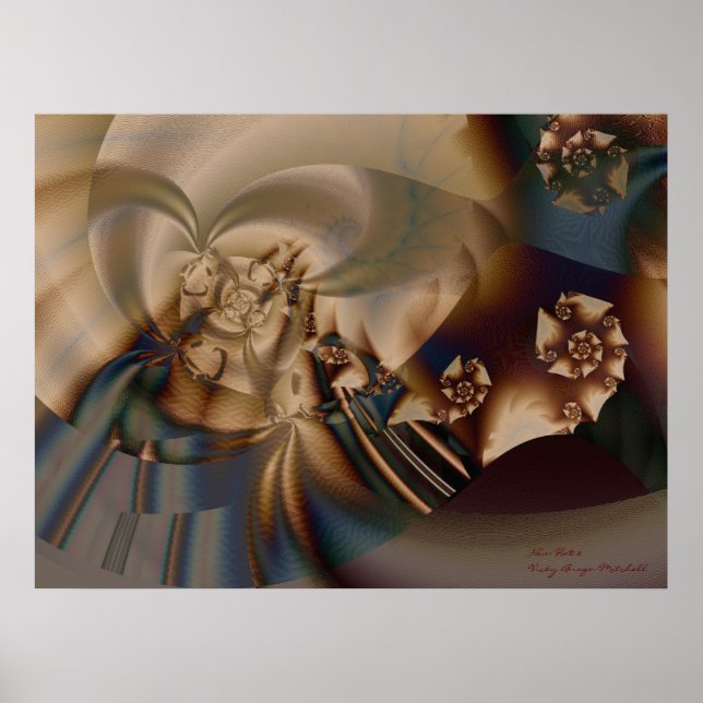 Pôster Nova Arte Fractal Abstrato 2 (Frente)