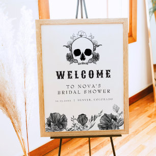 Poster NOVA Convite de Chá de Noiva com Caveira em Estilo