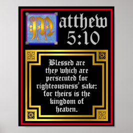 Poster Nova Cotação do Testamento Matthew 5 10 Belatitude