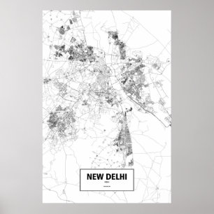 Pôster Nova Deli, India (preto no branco)