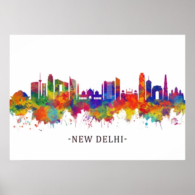 Poster Nova Deli India Skyline (Frente)