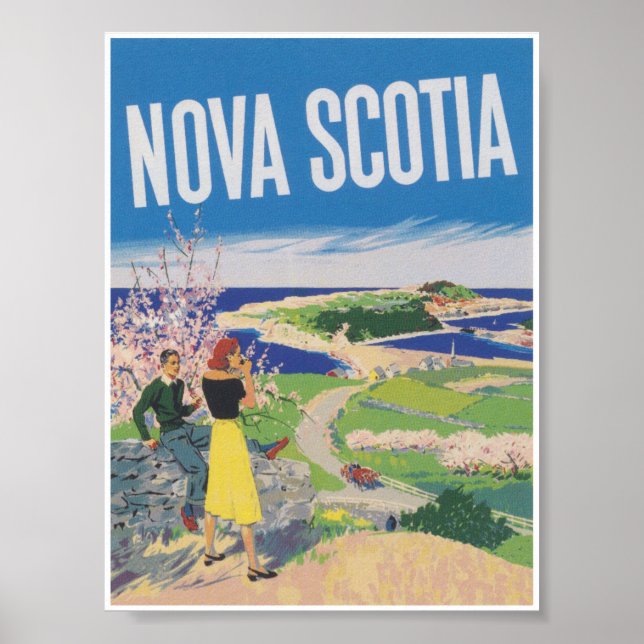 Poster Nova Escócia Canadá Viagens vintage (Frente)