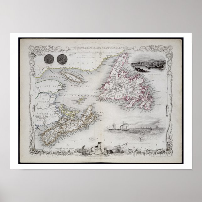Pôster Nova Escócia e Terra Nova, de uma Série de Trabalh (Frente)