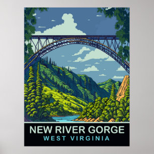 Poster Nova Garganta do Rio, Ponte, WV, Viagem