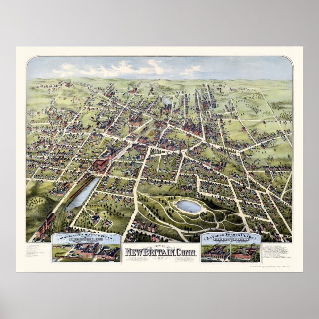 Poster Nova Grã-Bretanha, CT Mapa Panorâmico - 1875 (Frente)