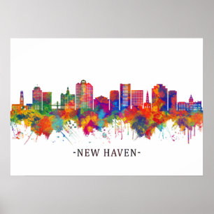 Poster Nova Haven Connecticut Skyline