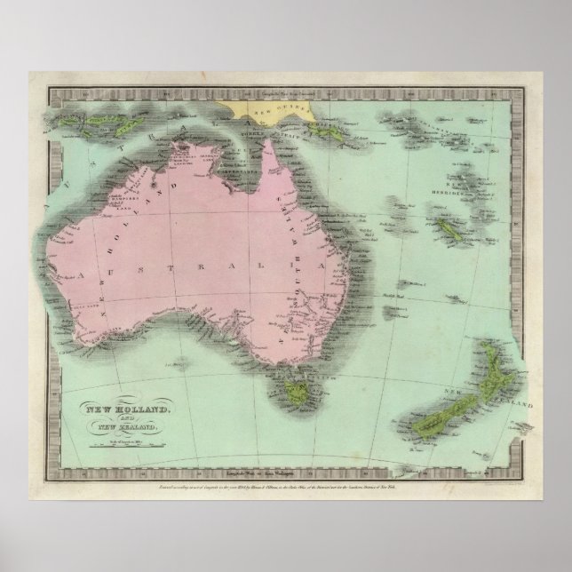 Pôster Nova Holanda E Nova Zelândia (Frente)