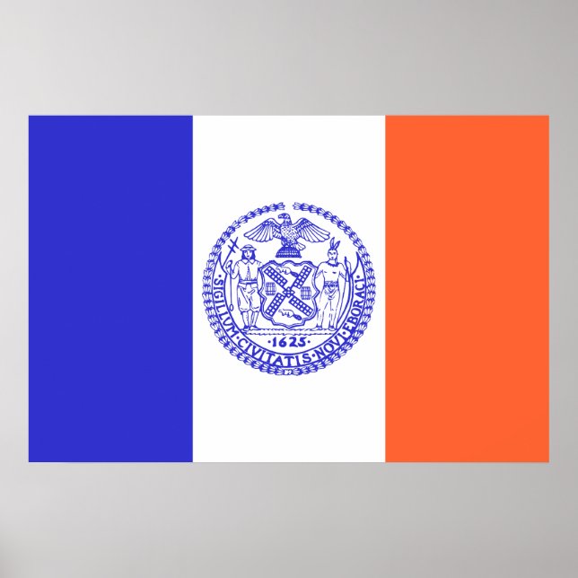 Pôster Nova Iorque, bandeira dos Estados Unidos (Frente)