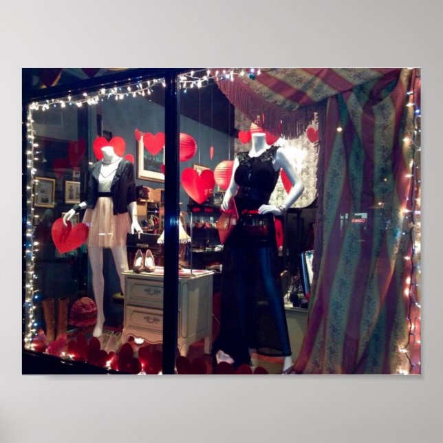 Pôster Nova Iorque Boutique Dia de os namorados da janela (Frente)