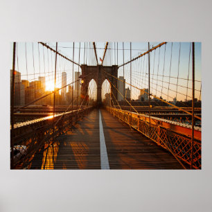 Poster Nova Iorque Brooklyn Bridge Sunrise