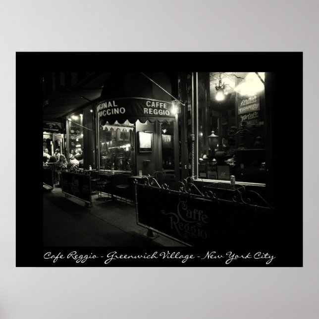 Poster Nova Iorque - Cafe Reggio - Greenwich Village (Frente)