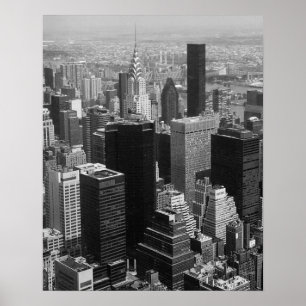 Pôster Nova Iorque de Manhattan com construção de