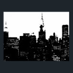 Poster Nova Iorque de Pop preto e branco<br><div class="desc">Imagem de Estilo Antigo do Nova Iorque Midtown - Trabalhos de arte Vintage de Nova Iorque</div>