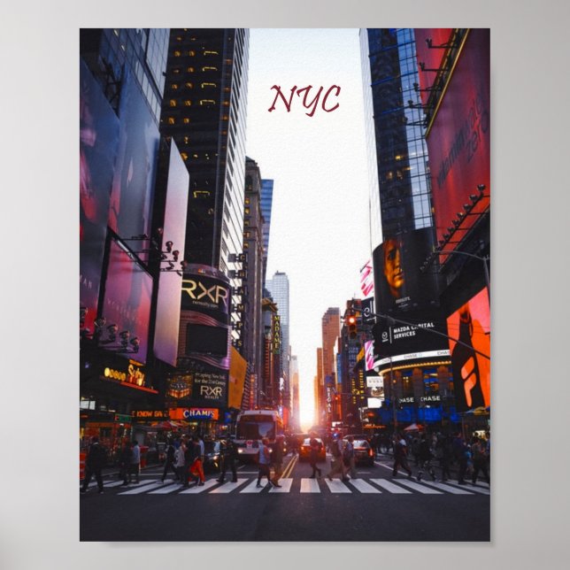 Poster Nova Iorque do Quadrado NYC Times (Frente)