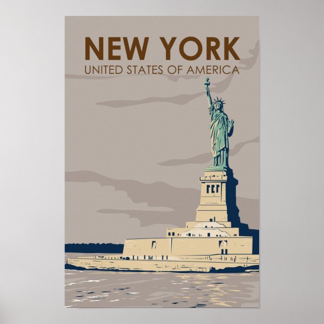 Poster Nova Iorque, Estátua da Liberdade (Frente)