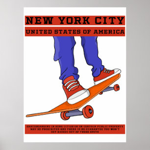 Poster Nova Iorque, EUA Legal skate