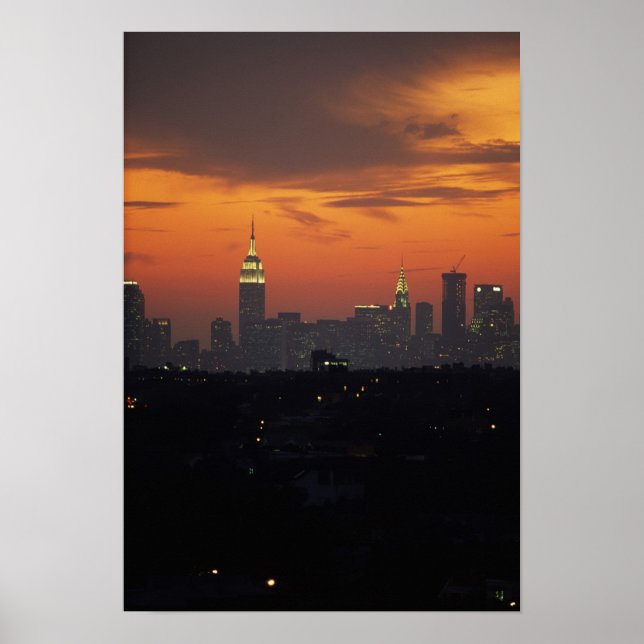 Poster Nova Iorque, EUA. Skyline, no centro de Manhattan (Frente)