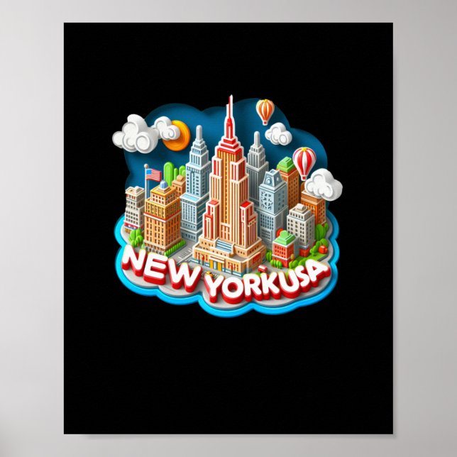 Poster Nova Iorque In Usa Sticker (Frente)