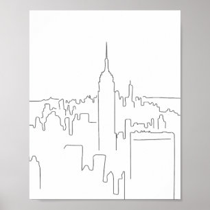 Poster Nova Iorque linha mínima