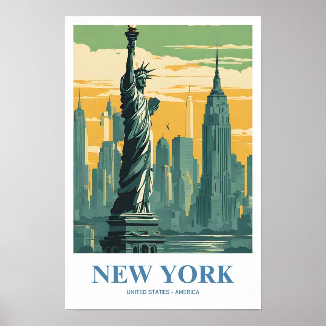 Poster Nova Iorque Nostalgic Viagem (Frente)