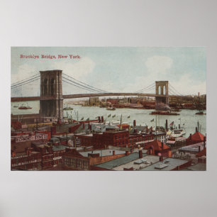 Pôster Nova Iorque, NYView da ponte de Brooklyn