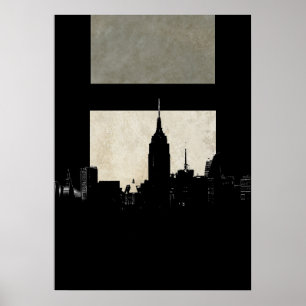 Pôster Nova Iorque Silhouette Pop Art