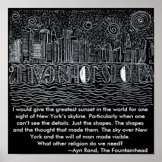 Poster Nova Iorque Skyline Chorando Quem É John Galt?