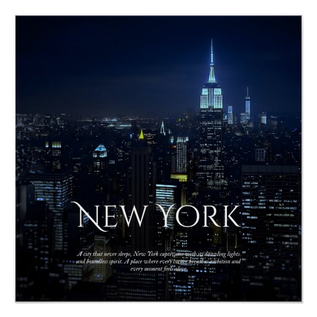 Pôster Nova Iorque Skyline Poster - Impressora a Wall Art (Frente)