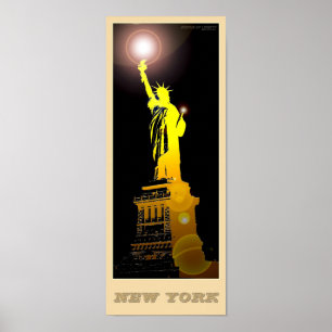 Pôster Nova Iorque Statue of Liberty - 01 - Posta Viagem