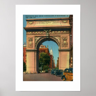 Poster Nova Iorque, Washington Arch, Vintage