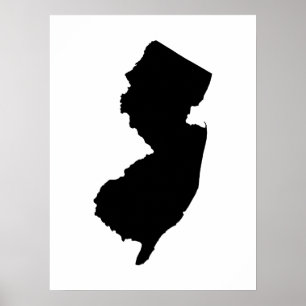 Poster Nova Jersey em preto e branco