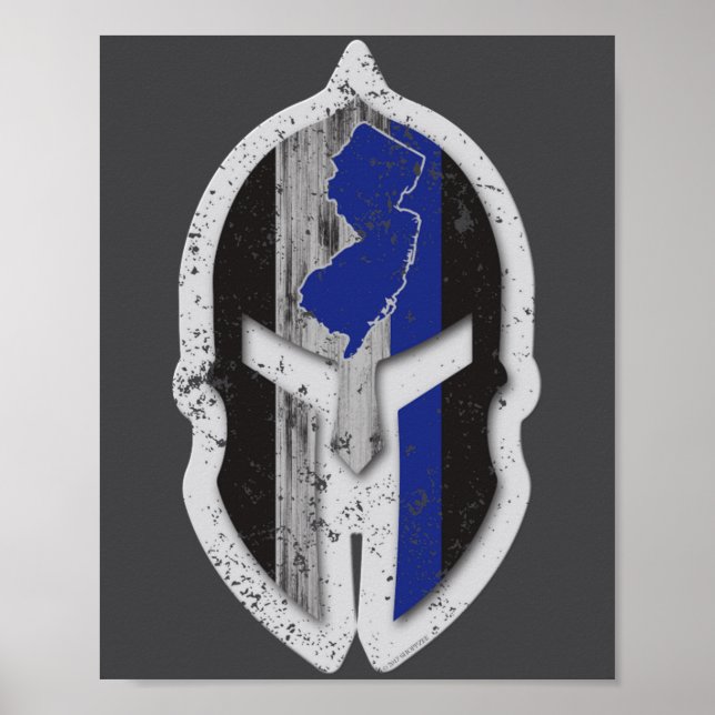 Poster Nova Jersey Estado Piolhos Thin Blue Line Spartan  (Frente)