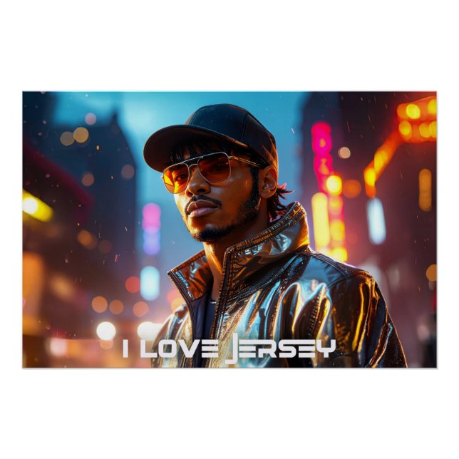 PÔSTER NOVA JERSEY - EU AMO JERSEY (Frente)