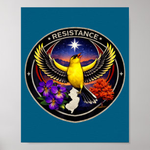Poster Nova Jersey nj aliança de resistência do pássaro r