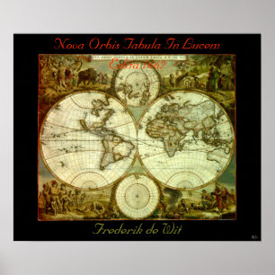PÔSTER NOVA ORBIS TABULA NO LUCEM EDITA 1662