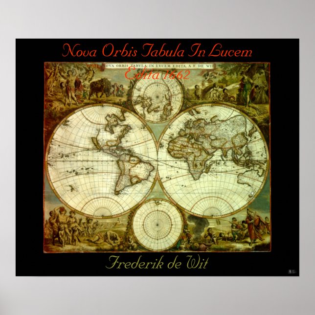 PÔSTER NOVA ORBIS TABULA NO LUCEM EDITA 1662 (Frente)