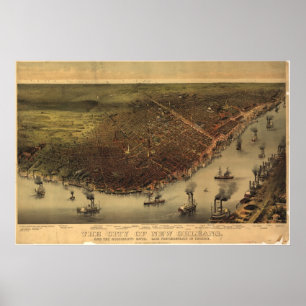 Pôster Nova Orleães, Louisiana 1885