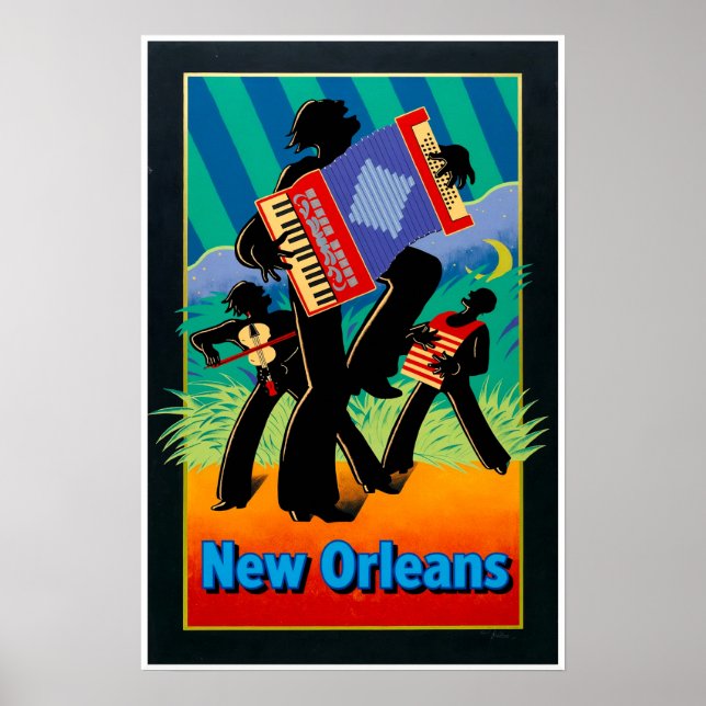 Poster Nova Orleans, cartaz de Zydeco (Frente)