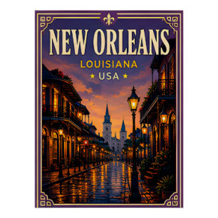 Pôster 🎷 Nova Orleans Louisiana Bairro Francês