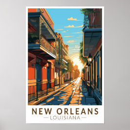 Poster Nova Orleans Louisiana Distrito Francês Viagem Art