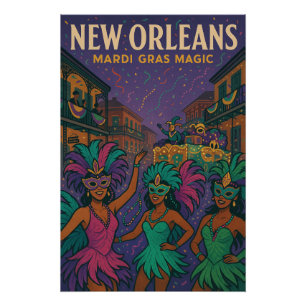 Pôster Nova Orleans - Mardi Gras Magic